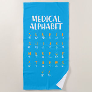 Toalha De Praia Alfabeto Médico