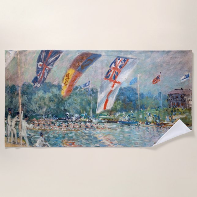 Toalha De Praia Alfred Sisley - Regatta em Molesey (Frente)