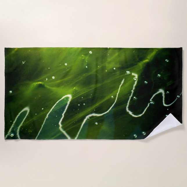 Toalha De Praia Algas Verdes e Btcna Água (Frente)