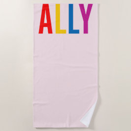 Toalha De Praia Aliado rosa à Unidade de Diversidade LGBTG
