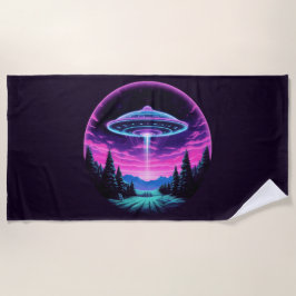 Toalha De Praia Alienígena Espacial Retrofuturista