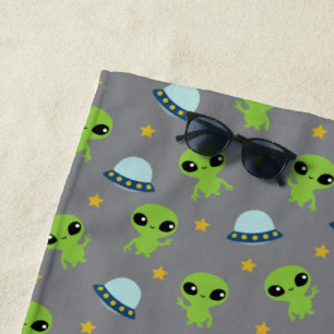 Toalha De Praia Aliens Beach Towel