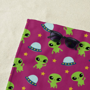 Toalha De Praia Aliens Beach Towel