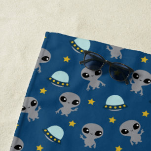 Toalha De Praia Aliens Beach Towel