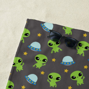 Toalha De Praia Aliens Beach Towel