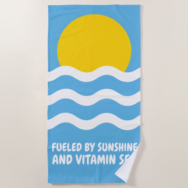 Toalha De Praia Alimentado Pelo Sol (Frente)