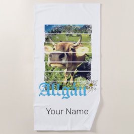 Toalha De Praia Allgäu Alps Vintage Cow Bavaria Alemanha Souvenir