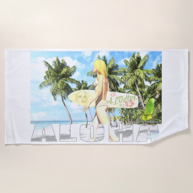 Toalha De Praia Aloha 01 (Frente)