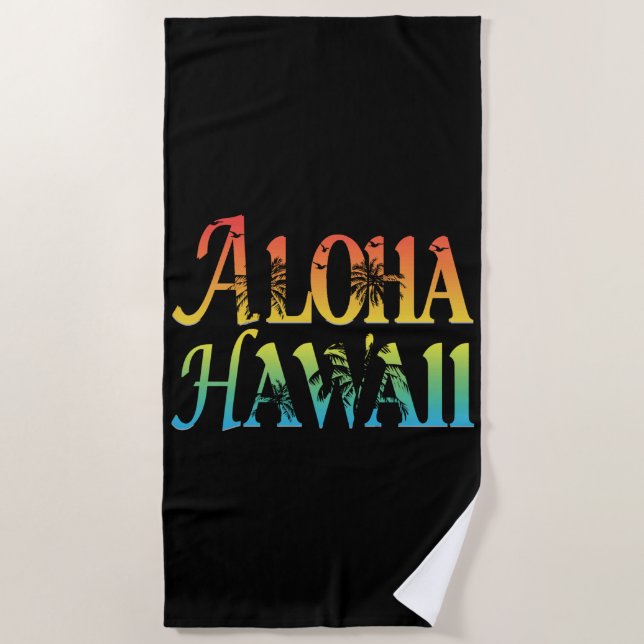 Toalha De Praia Aloha Hawaii (Frente)