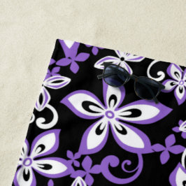 TOALHA DE PRAIA ALOHA HAWAII (PRETO/PURPLE)