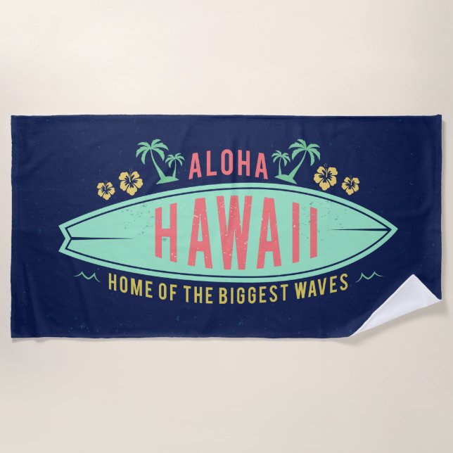 Toalha De Praia Aloha Hawaiian Surfer Beach towel (Frente)