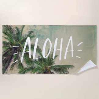 Toalha De Praia Aloha Palm Trees