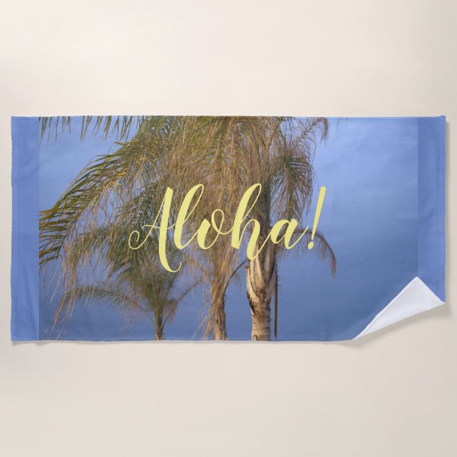 Toalha De Praia Aloha Palm Trees Beach Towel (Frente)