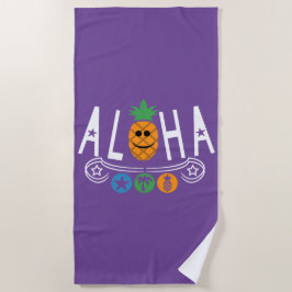 Toalha De Praia Aloha Pineapple Design - Beach Towel