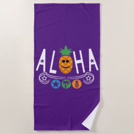 Toalha De Praia Aloha Pineapple Design - Beach Towel