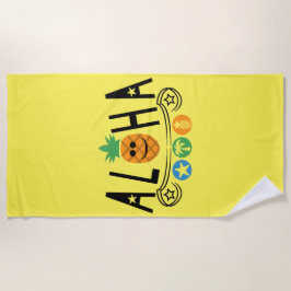 Toalha De Praia Aloha Pineapple Design - Beach Towel