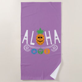 Toalha De Praia Aloha Pineapple Design - Beach Towel