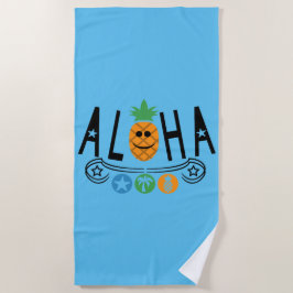 Toalha De Praia Aloha Pineapple Design - Beach Towel