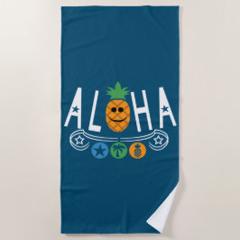 Toalha De Praia Aloha Pineapple Design - Beach Towel