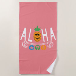 Toalha De Praia Aloha Pineapple Design - Beach Towel