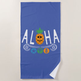 Toalha De Praia Aloha Pineapple Design - Beach Towel
