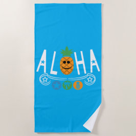 Toalha De Praia Aloha Pineapple Design - Beach Towel