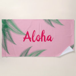 Toalha De Praia Aloha Pink Beach Towel