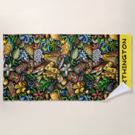 Toalha De Praia ALOHA Tropical Beach Towel