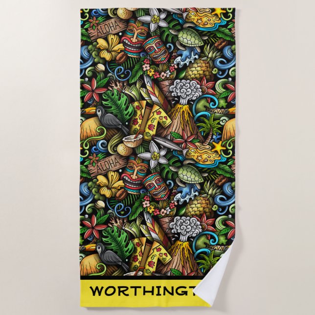 Toalha De Praia ALOHA Tropical Beach Towel (Frente)