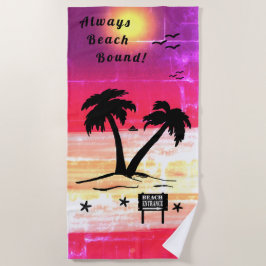 Toalha De Praia Always Beach Bound Purple Red B