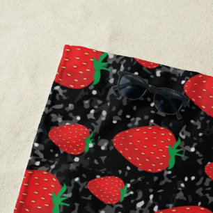 Toalha De Praia Amantes de Frutas Vermelhas Morango Doce Elegante