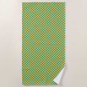 Toalha De Praia Amarelo Dourado com o Emerald Green Bolinhas STayl