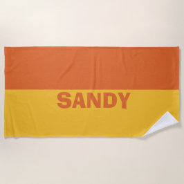 Toalha De Praia Amarelo e laranja personalizado 