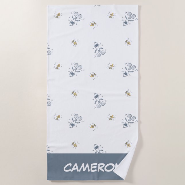 Toalha De Praia Amendoins | Padrão De Arrancamento De Esnoopia E M (Frente)