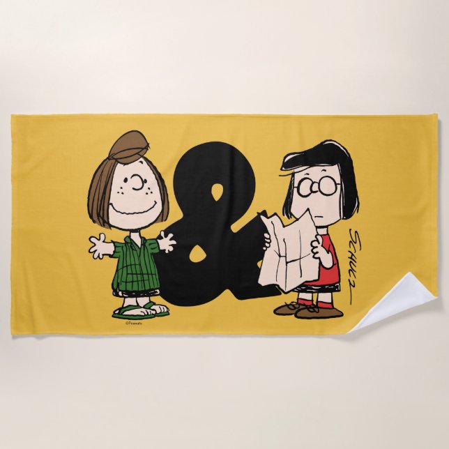 Toalha De Praia Amendoins | Peppermint Patty & Marcie (Frente)