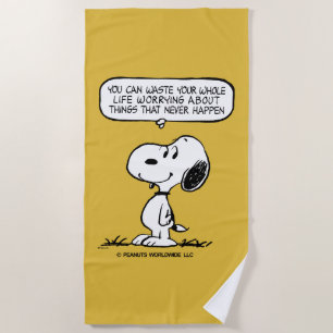 Toalha De Praia Amendoins Snoopy, você não aguenta sua vida inte