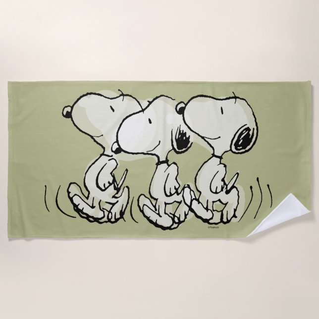 Toalha De Praia Amendoins | Snoopy Walking Alto (Frente)
