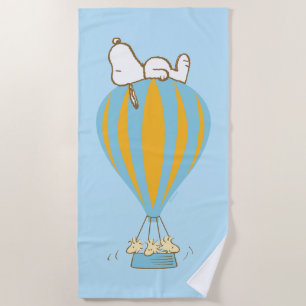Toalha De Praia Amendoins Snoopy & Woodstock Balão de Ar Quente