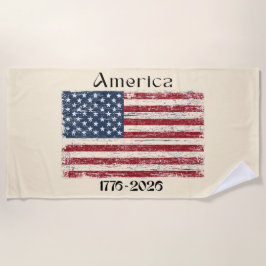 Toalha De Praia America Flag 1776 to 2026 USA 250th Anniversary 