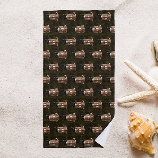 Toalha De Praia American Wigeon Duck on Water Patterno (In Situ Beach)