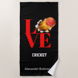 Toalha De Praia Amor Cricket Personalizado Sports