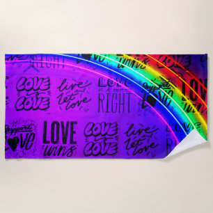 Toalha De Praia Amor ganha Orgulho gay LBGQT Rainbow
