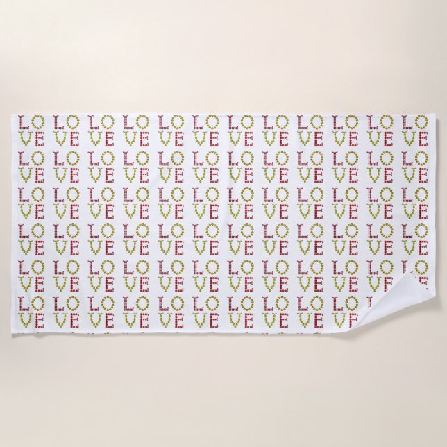 Toalha De Praia Amor, Vermelho e Amarelo (Frente)