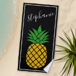 Toalha De Praia Ananás, abacaxi, branco,<br><div class="desc">Você pode alterar a cor de fundo ao personalizar o item. Um design bonitinho para qualquer garota.</div>