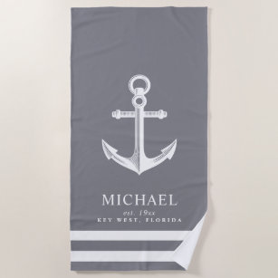 Get Wallpaper Toalhas De Praia Ancora Nautica Branca Zazzle Com Br Free