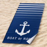 Toalha De Praia Ancoragem de Vintagem Náutica do marinho Seu Nome<br><div class="desc">Ancoragem Náutica Vintage com seu nome personalizado ou nome do barco em uma Toalha Na moda Beach. Esta toalha personalizada não só o manterá seco,  como também é uma peça divertida de conversa. Faz um presente de excelente para qualquer ocasião.</div>