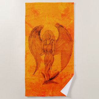 Toalha De Praia Angel no estilo de tatuagem