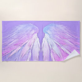 Toalha De Praia ANGEL WINGS Monograma Fada Roxo