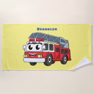 Toalha De Praia Animação de bombeiros felizes