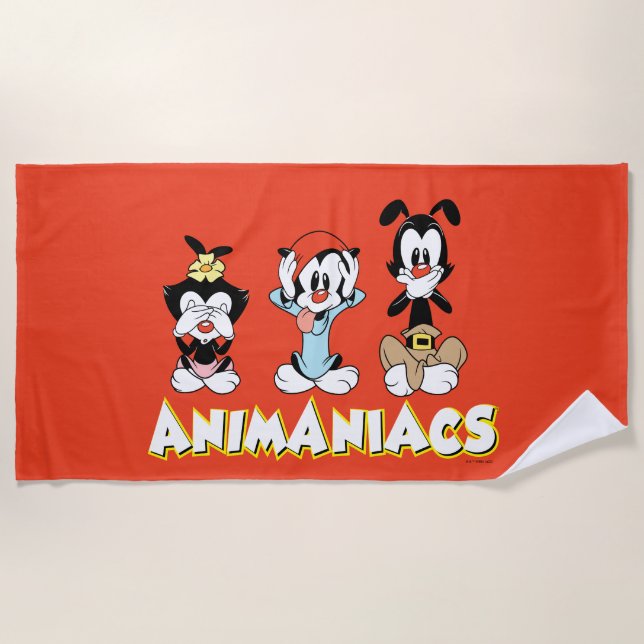 Toalha De Praia Animaniacs | Warner Siblings "No Evil" Graphic (Frente)